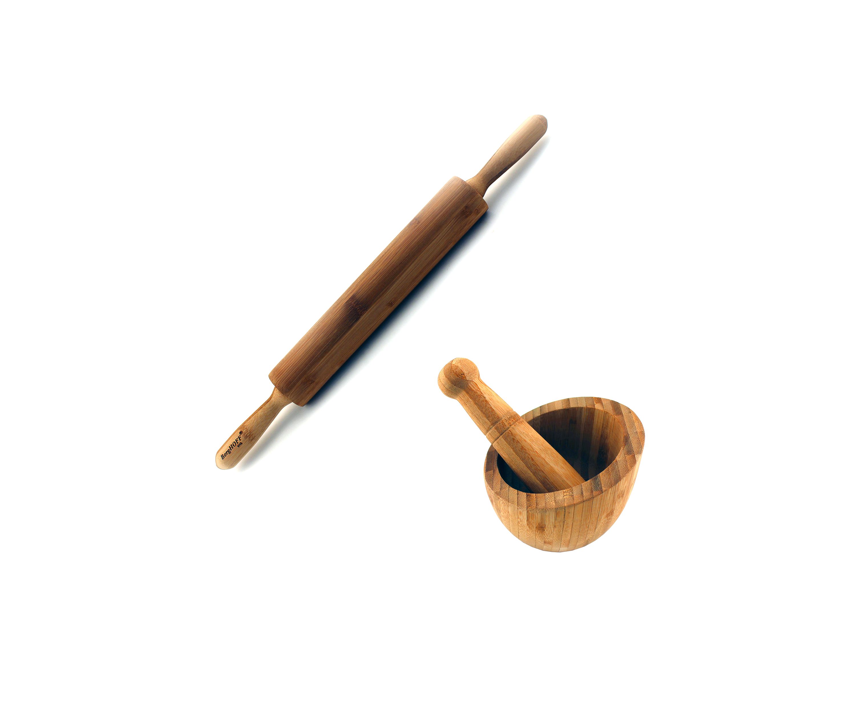 Bamboo 2-Piece Rolling Pin and Garlic Bowl Set