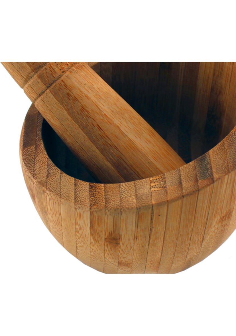 Bamboo 2-Piece Rolling Pin and Garlic Bowl Set