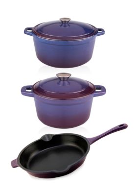 BergHOFF Cast Iron 5-Piece Cookware Set, Purple