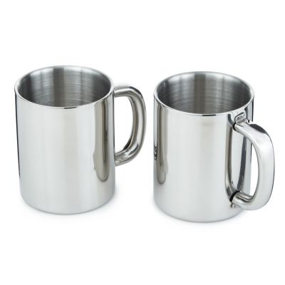 BergHOFF 2Pc Straight 18/10 Stainless Steel Coffee Mug 12 oz