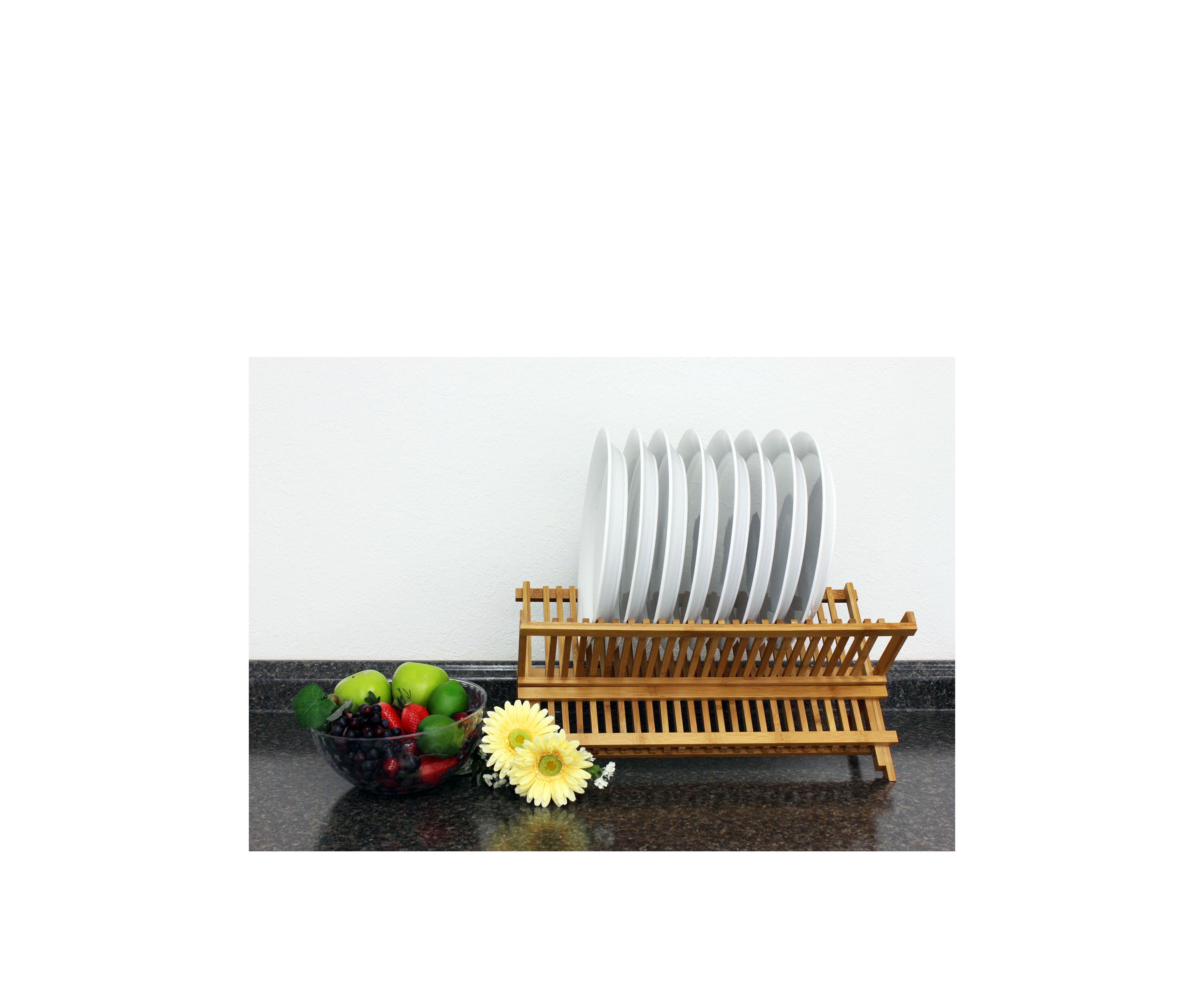 Bamboo Plate Rack