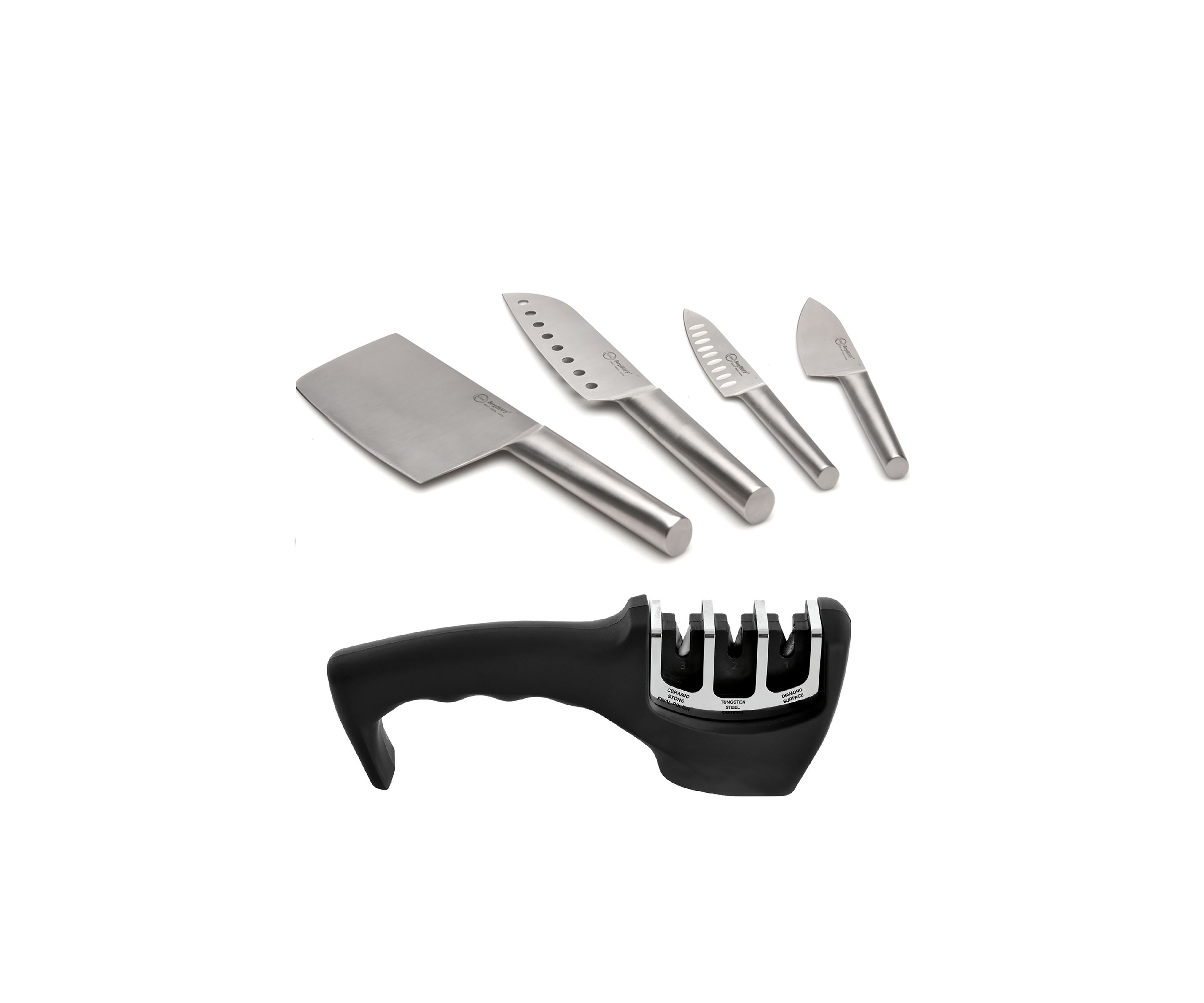 Santoku 5 Piece Set with Sharpener 