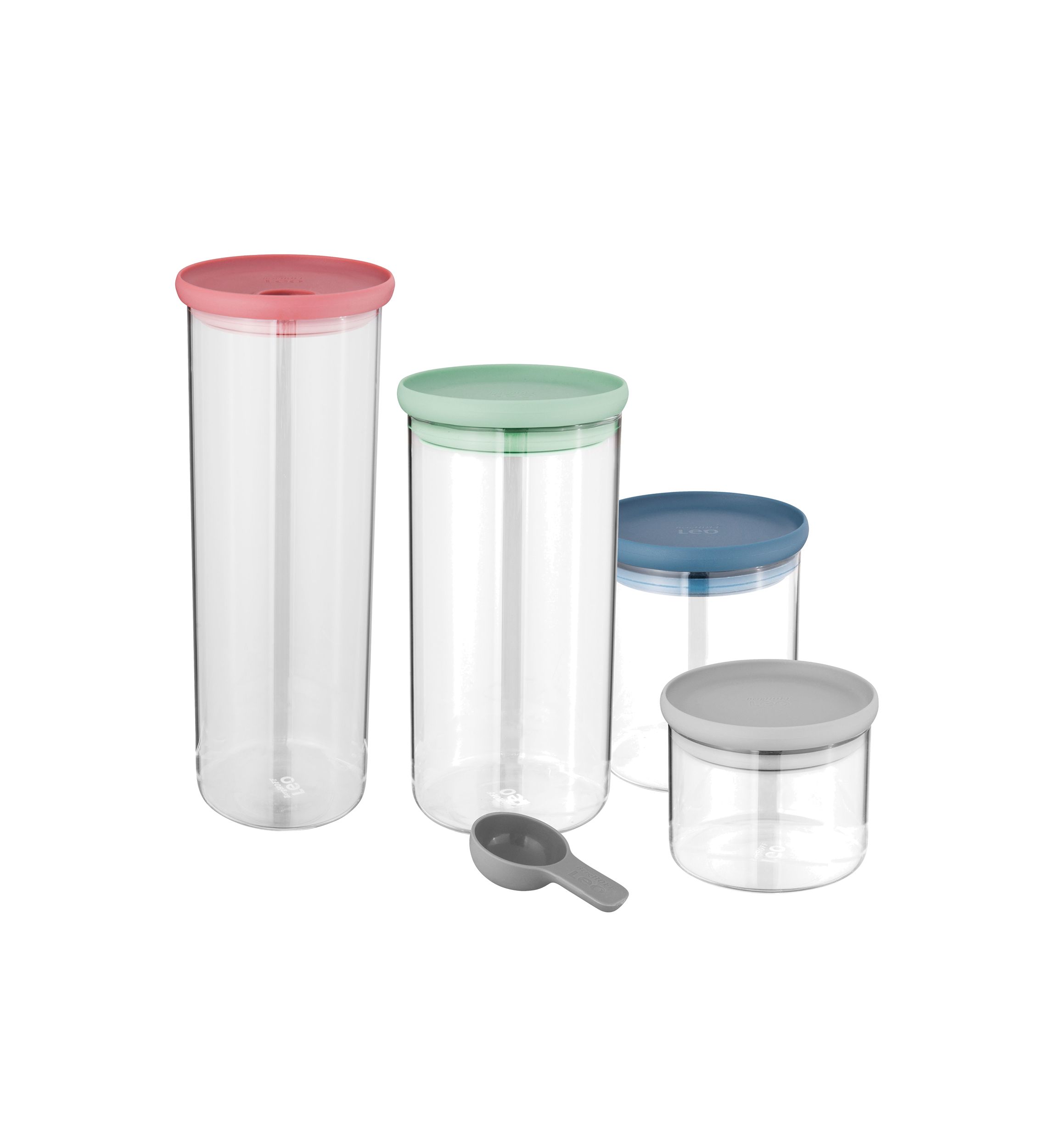  Leo Covered Container Set and Scoop - 4 Piece 