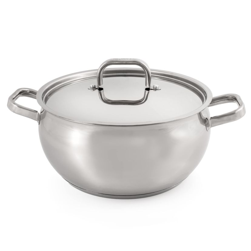 BergHOFF Belly Shape 18/10 Stainless Steel Stockpot 9.5", 5.5qt., With Stainless Steel Lid, Silver