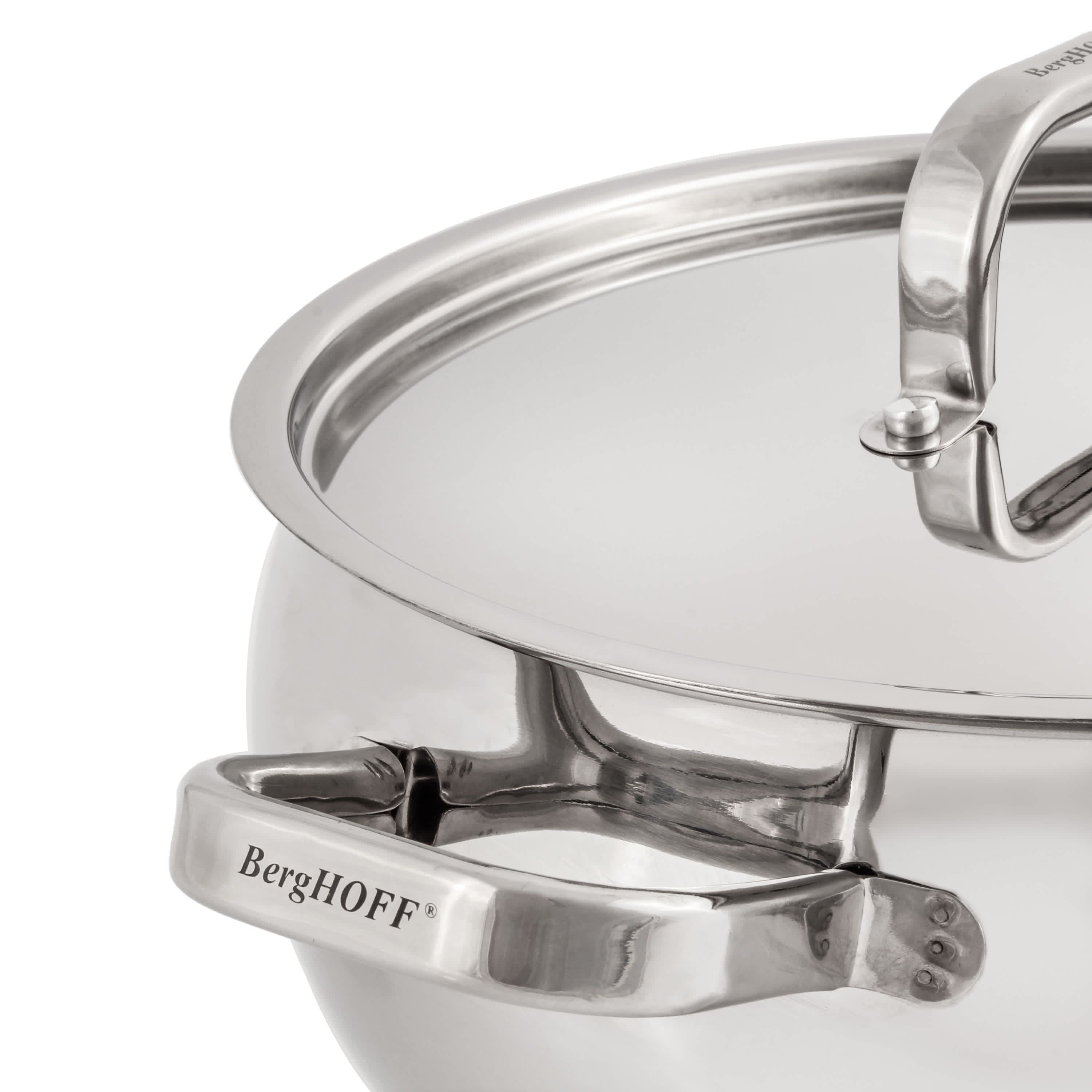 BergHOFF Belly Shape 18/10 Stainless Steel Stockpot 9.5", 5.5qt., With Stainless Steel Lid, Silver