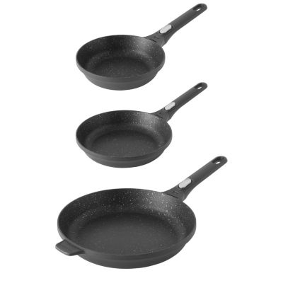 BergHOFF GEM 3Pc Nonstick Cast Aluminum Fry Pan Set, Black