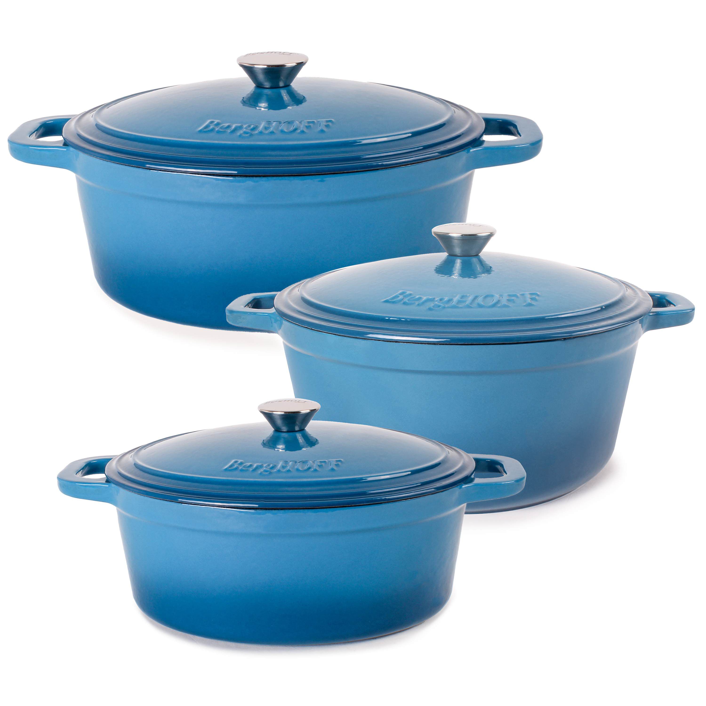 BergHOFF Neo Enamel Cast Iron 6Pc Cookware Set, Blue