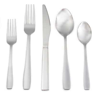 BergHOFF Stainless Steel 20Pc Flatware Set, Service For 4, Matte Finish, Silver, 10 Pieces