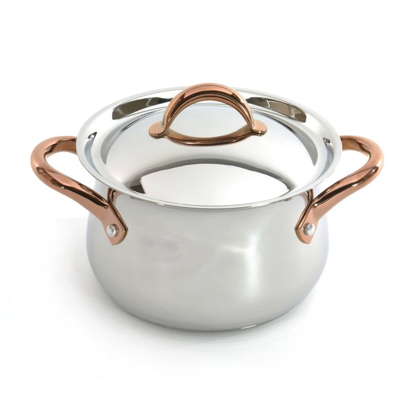 BergHOFF Ouro 18/10 Stainless Steel Stockpot 8", 4.8 qt. With Lid, Rose gold