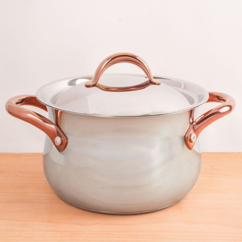 BergHOFF Ouro 18/10 Stainless Steel Stockpot 8", 4.8 qt. With Lid, Rose gold