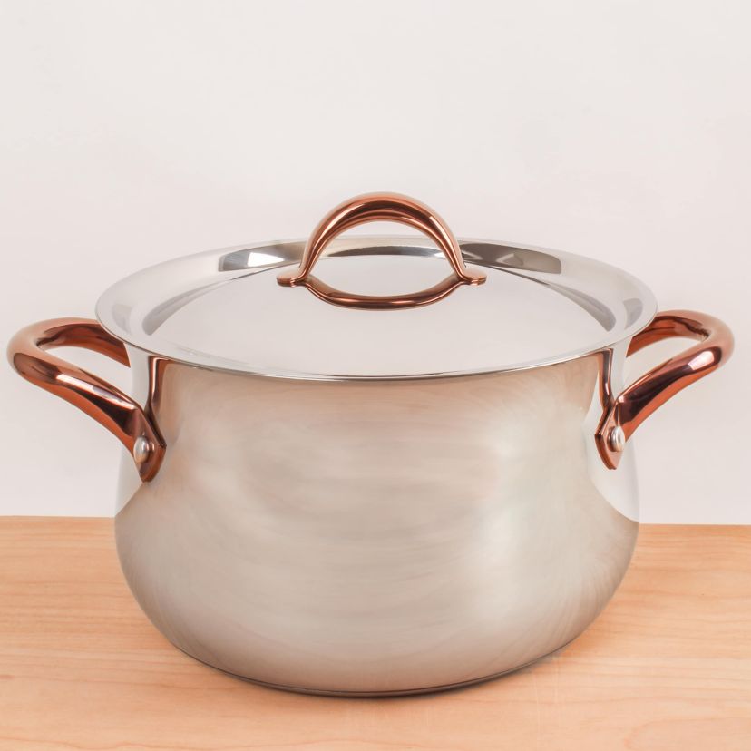 BergHOFF Ouro 18/10 Stainless Steel Stockpot 9.5", 8.1 qt. With Lid, Rose gold