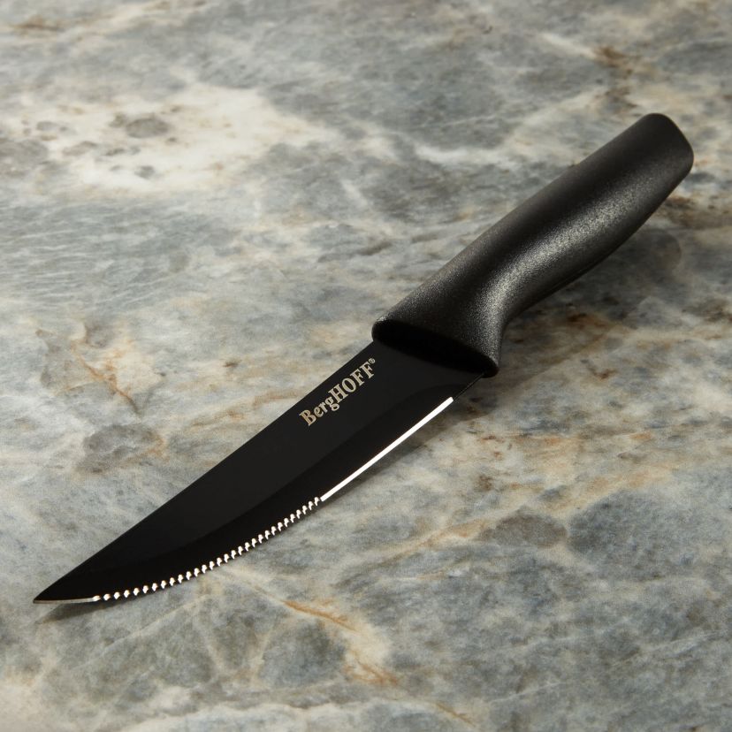 BergHOFF Essentials Stainless Steel 8Pc Steak Knives 4.25", Black