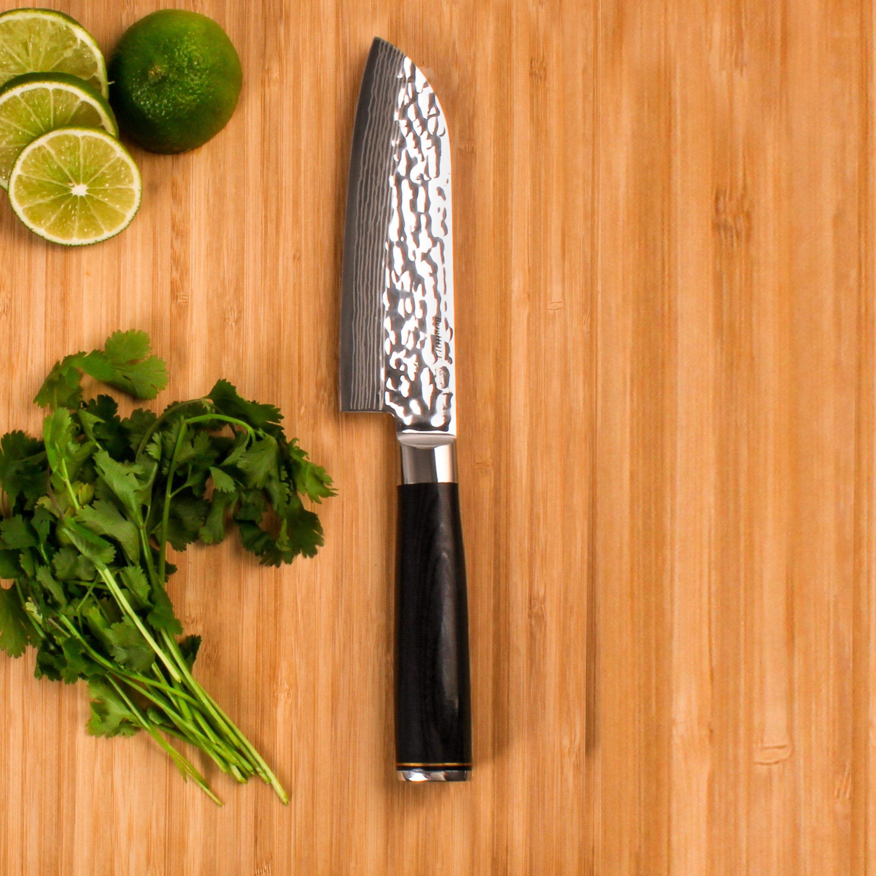 BergHOFF Martello German Steel Santoku Knife Hammered Dot 5.5"