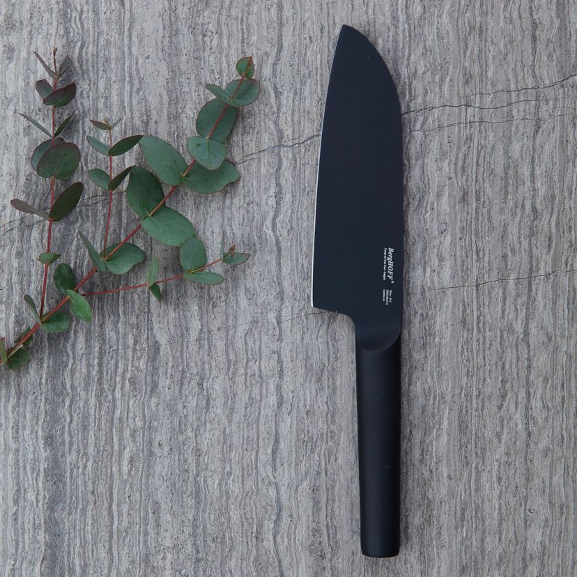 BergHOFF RON Stainless Steel 4Pc Double-coated Kitchen Knife Set, Black