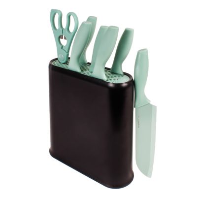 BergHOFF LEO Stainless Steel 8Pc Knife Block Set, Green, Mint