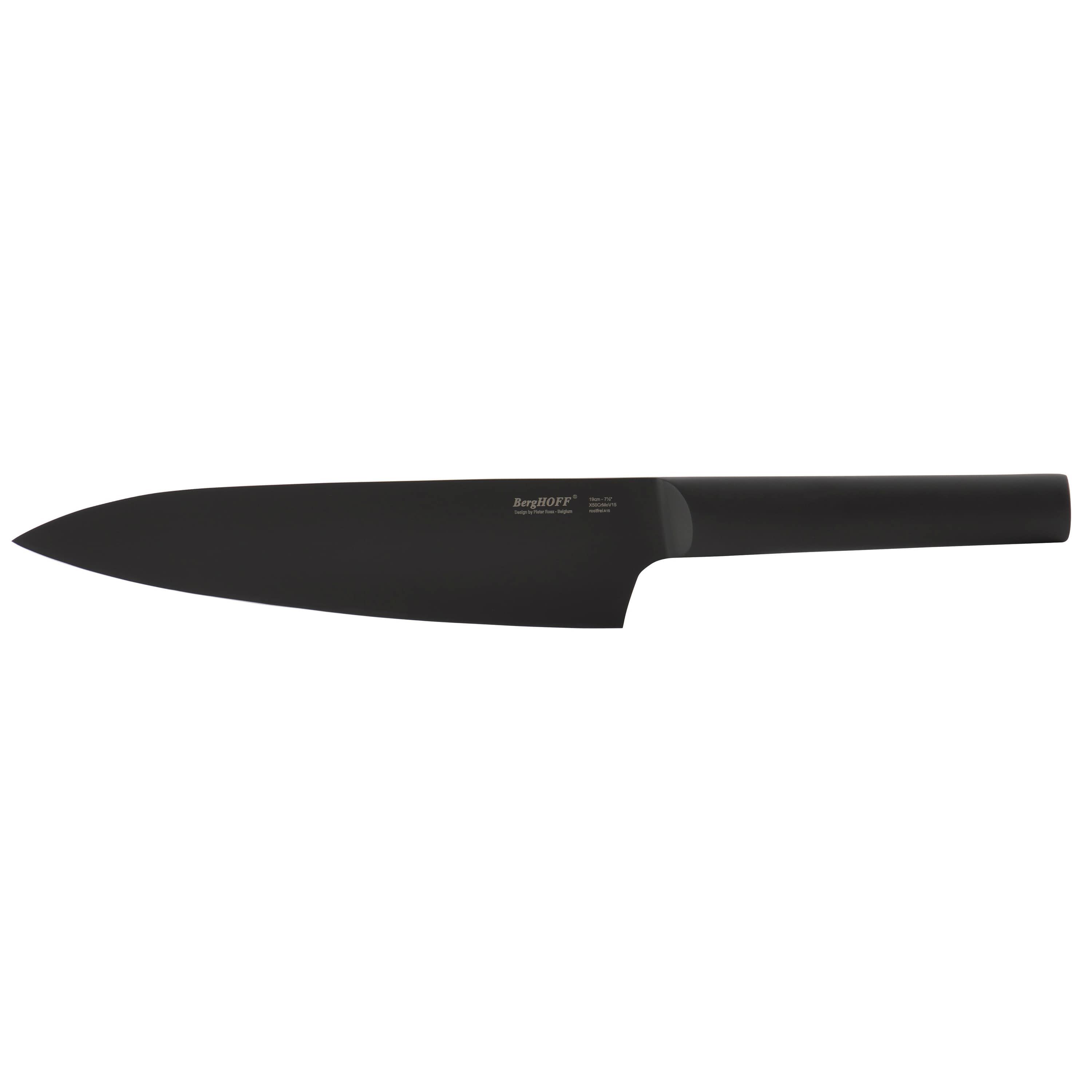 BergHOFF RON Non-stick Chefs Knife 7.5", Titanium PVD Coating, Black