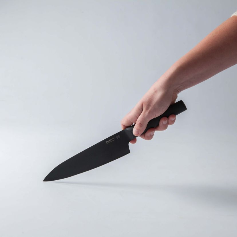 BergHOFF RON Non-stick Chefs Knife 7.5", Titanium PVD Coating, Black