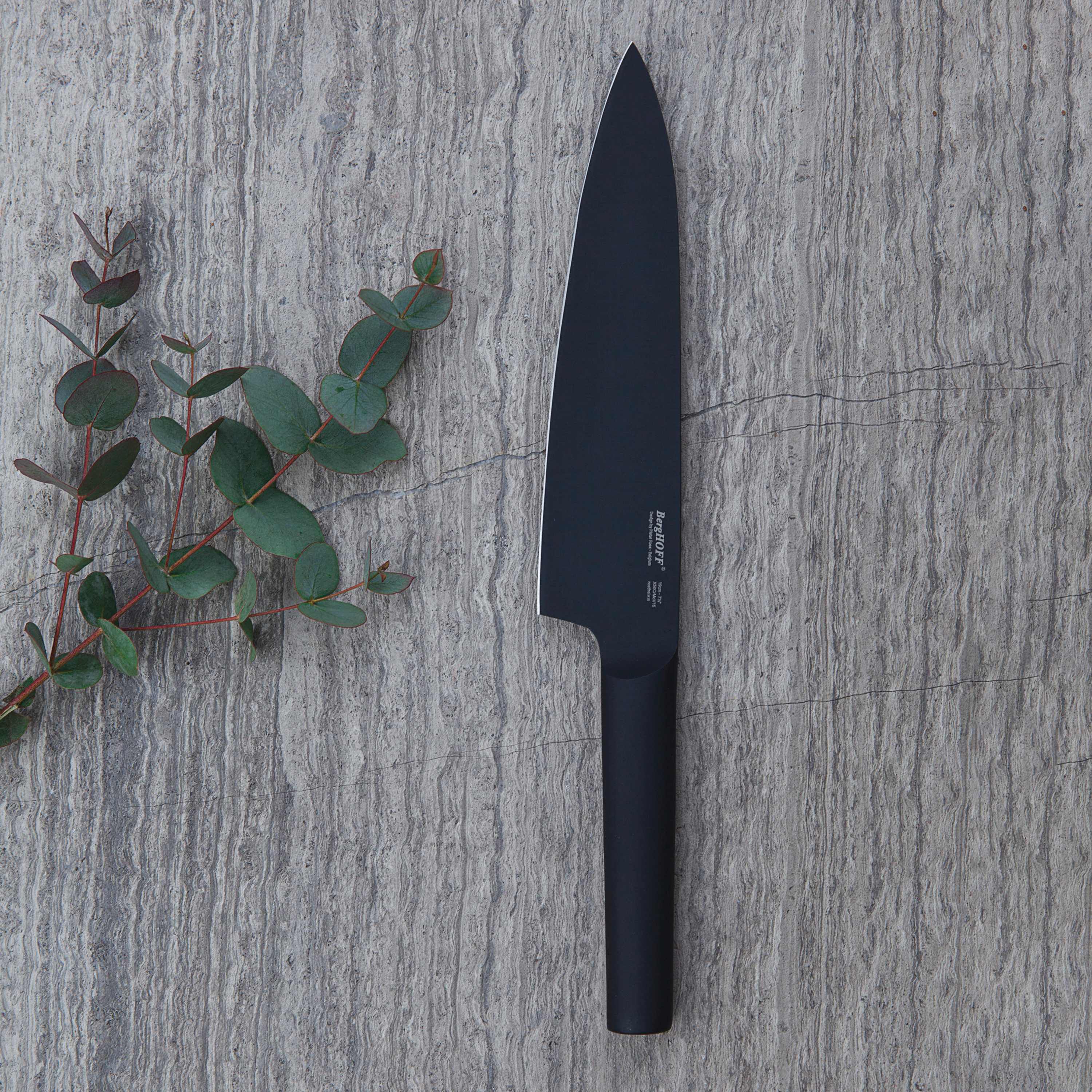 BergHOFF RON Non-stick Chefs Knife 7.5", Titanium PVD Coating, Black
