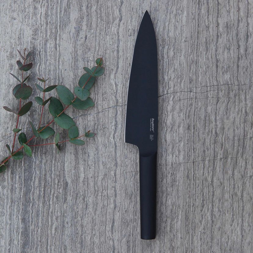 BergHOFF RON Non-stick Chefs Knife 7.5", Titanium PVD Coating, Black