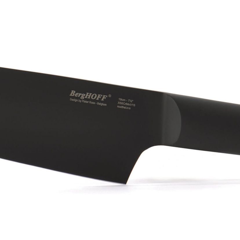 BergHOFF RON Non-stick Chefs Knife 7.5", Titanium PVD Coating, Black