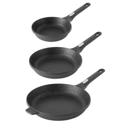 BergHOFF GEM 3Pc Nonstick Cast Aluminum Fry Pan Set, Black