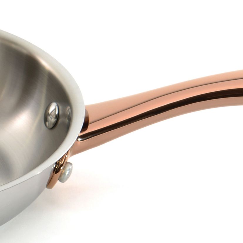 BergHOFF Ouro Gold 18/10 Stainless Steel 3Pc Cookware Set For One With Glass Lid, Rose Gold Handles