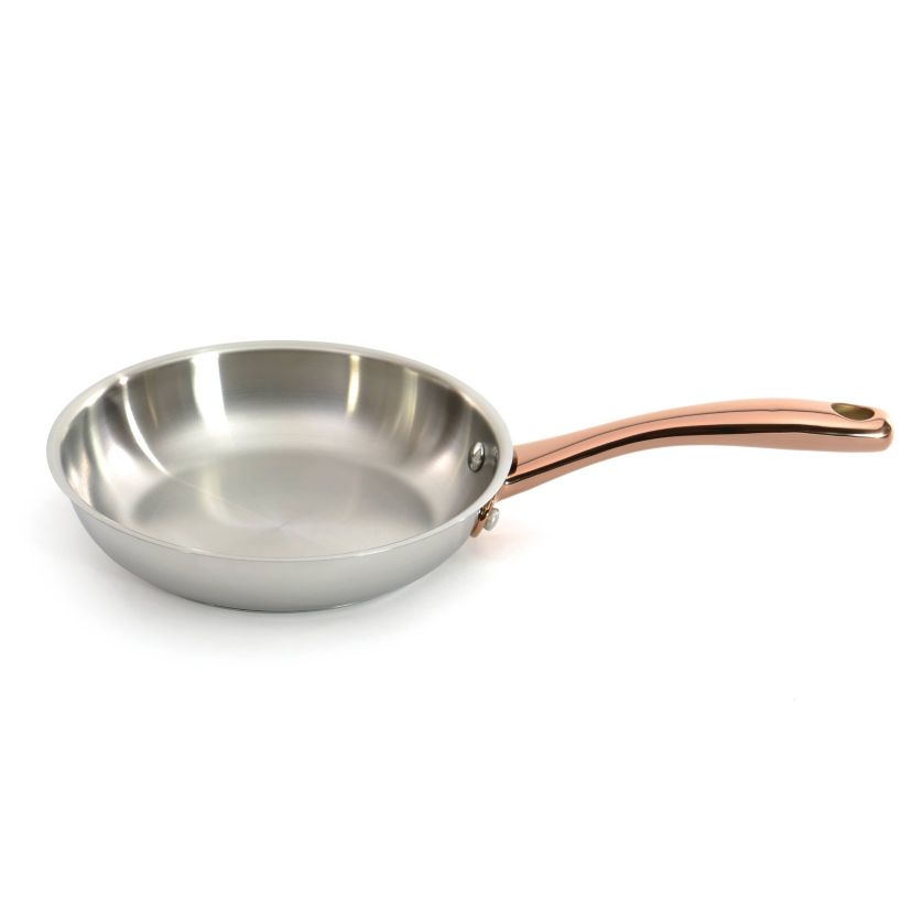 BergHOFF Ouro Gold 18/10 Stainless Steel 3Pc Cookware Set For One With Glass Lid, Rose Gold Handles