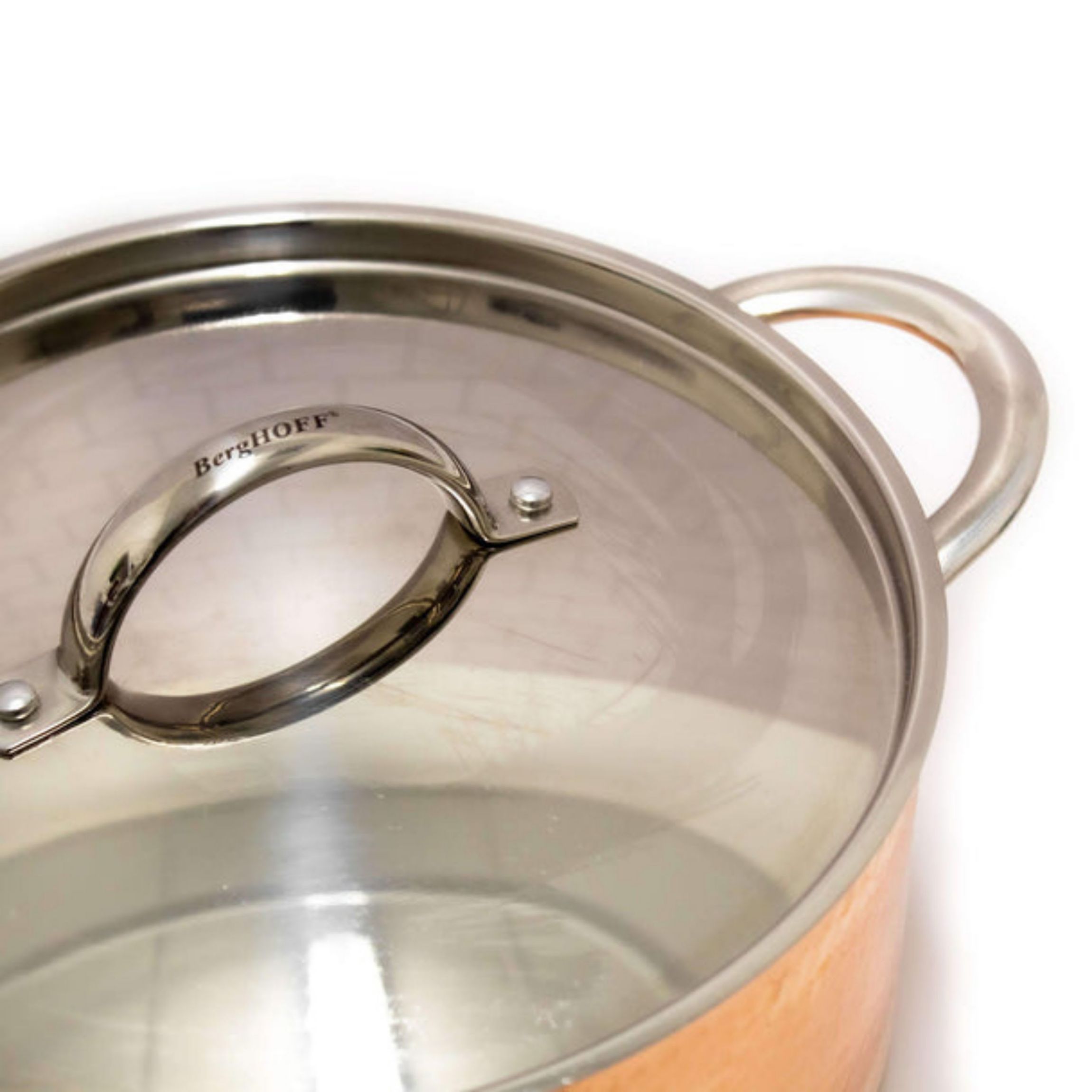 BergHOFF Copper Tri-Ply 6Pc Cookware Set With Matching Lids, Polished