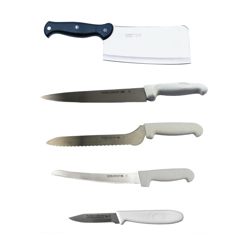 BergHOFF 5Pc Ergonomic 18/10 Stainless Steel Kitchen Knife Set with Cleaver