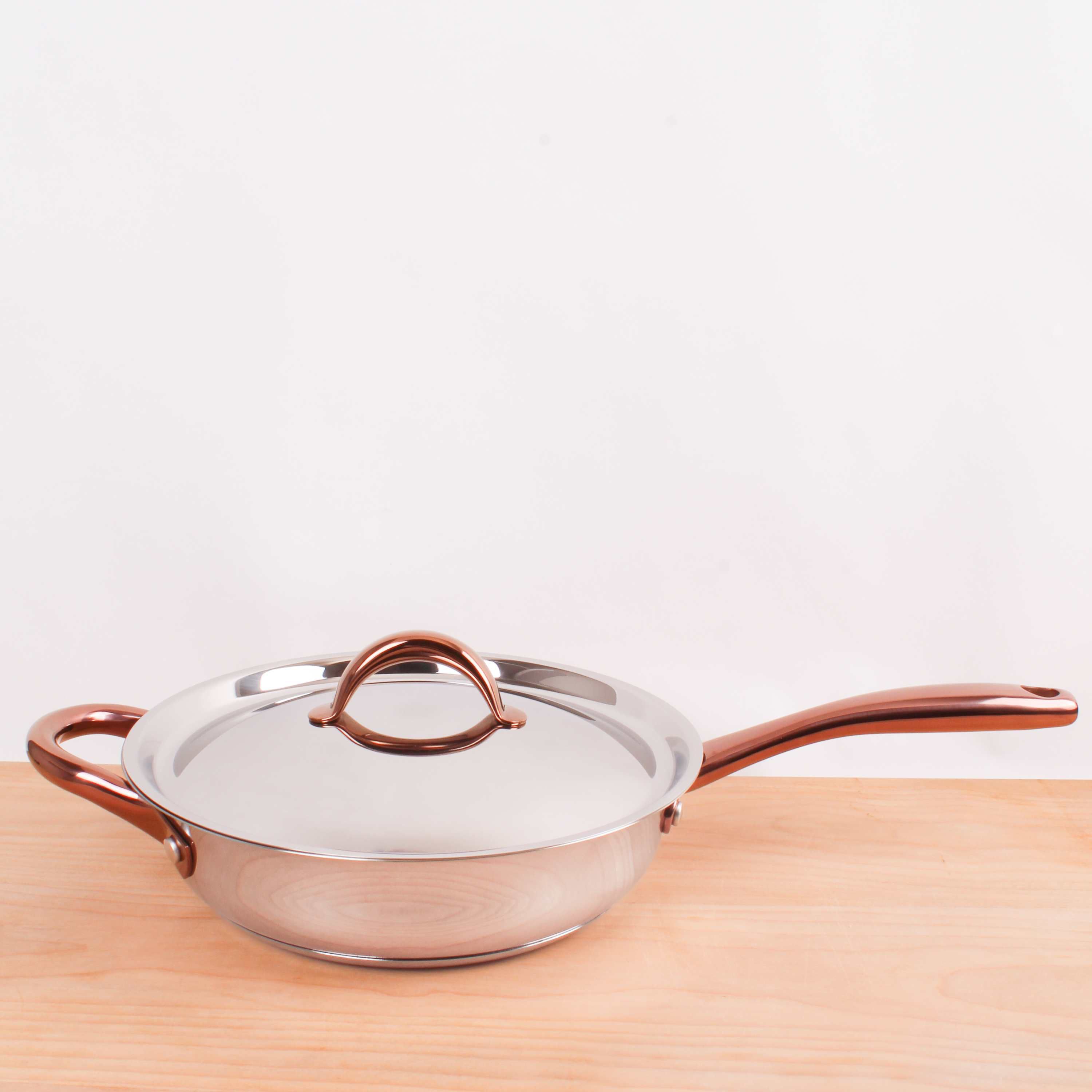 BergHOFF Ouro Gold 18/10 Stainless Steel 5Pc Starter Cookware Set With Lids, Rose Gold Handle