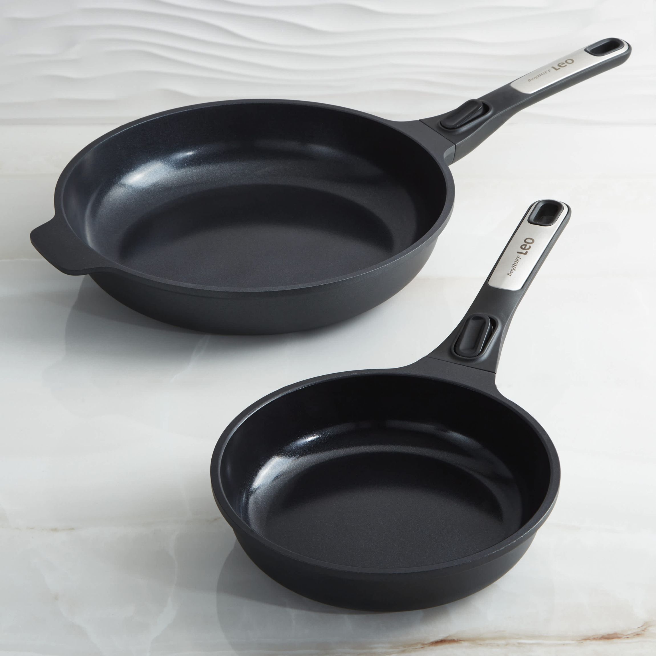 BergHOFF Phantom 2Pc Nonstick Ceramic Frying Pan Set, Recycled Cast Aluminum
