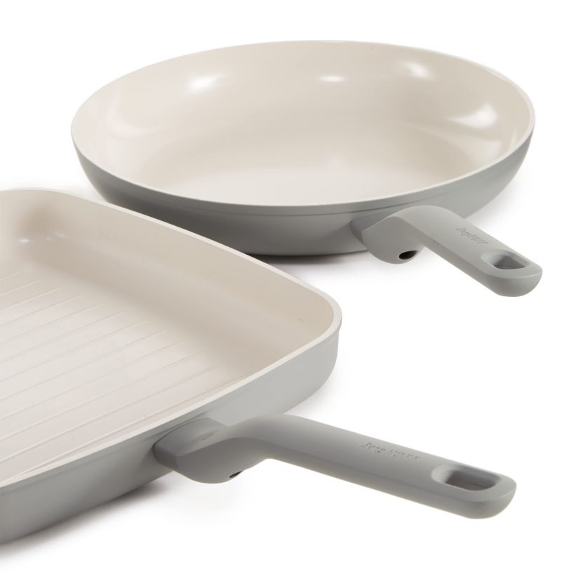 BergHOFF Balance 2Pc Nonstick Ceramic Specialty Cookware Set, Recycled Aluminum, CeraGreen, Moonmist