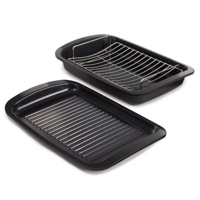 BergHOFF Graphite 3Pc Nonstick Specialty Cookware Set, Recycled Cast Aluminum, CeraGreen, Black