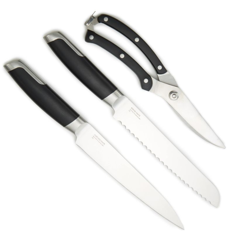 BergHOFF GRAPHITE 3Pc Stainless Steel Forged Cutlery Set, Black