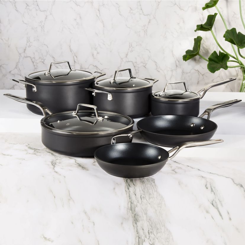 BergHOFF Essentials 2Pc Nonstick Hard Anodized Fry Pan Set, Black