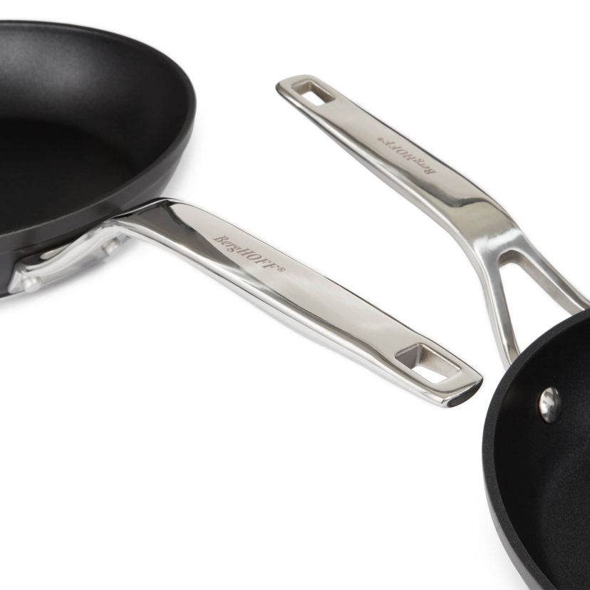 BergHOFF Essentials 5Pc Nonstick Hard Anodized Cookware Set For Two With Glass lid, Black