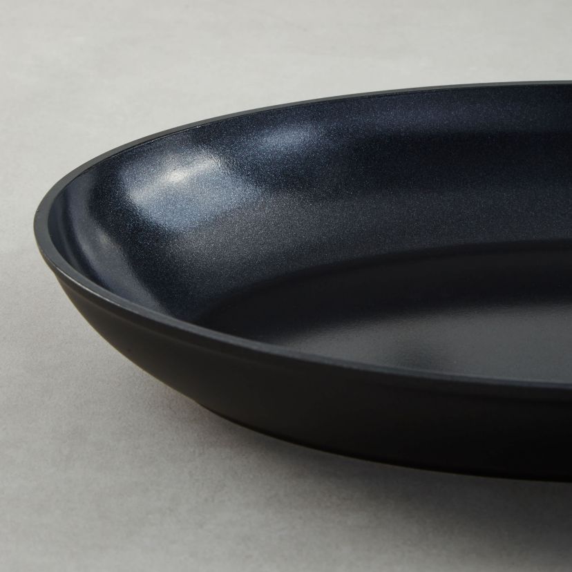 BergHOFF Helix 3Pc Nonstick Ceramic Cookware Set, Recycled Aluminum, Black