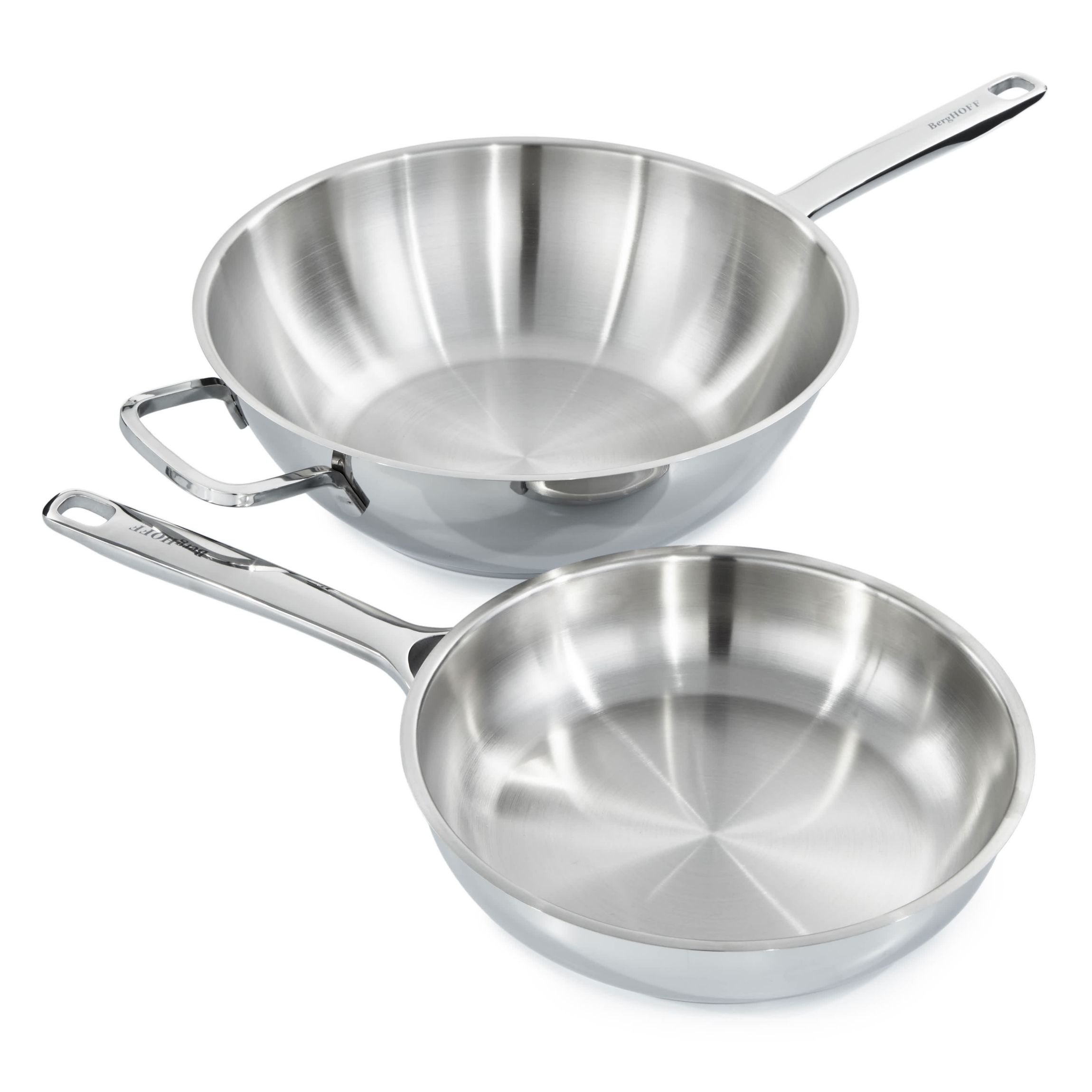 BergHOFF Helix 2Pc Recycled 18/10 Stainless Steel Stir Frying Cookware Set