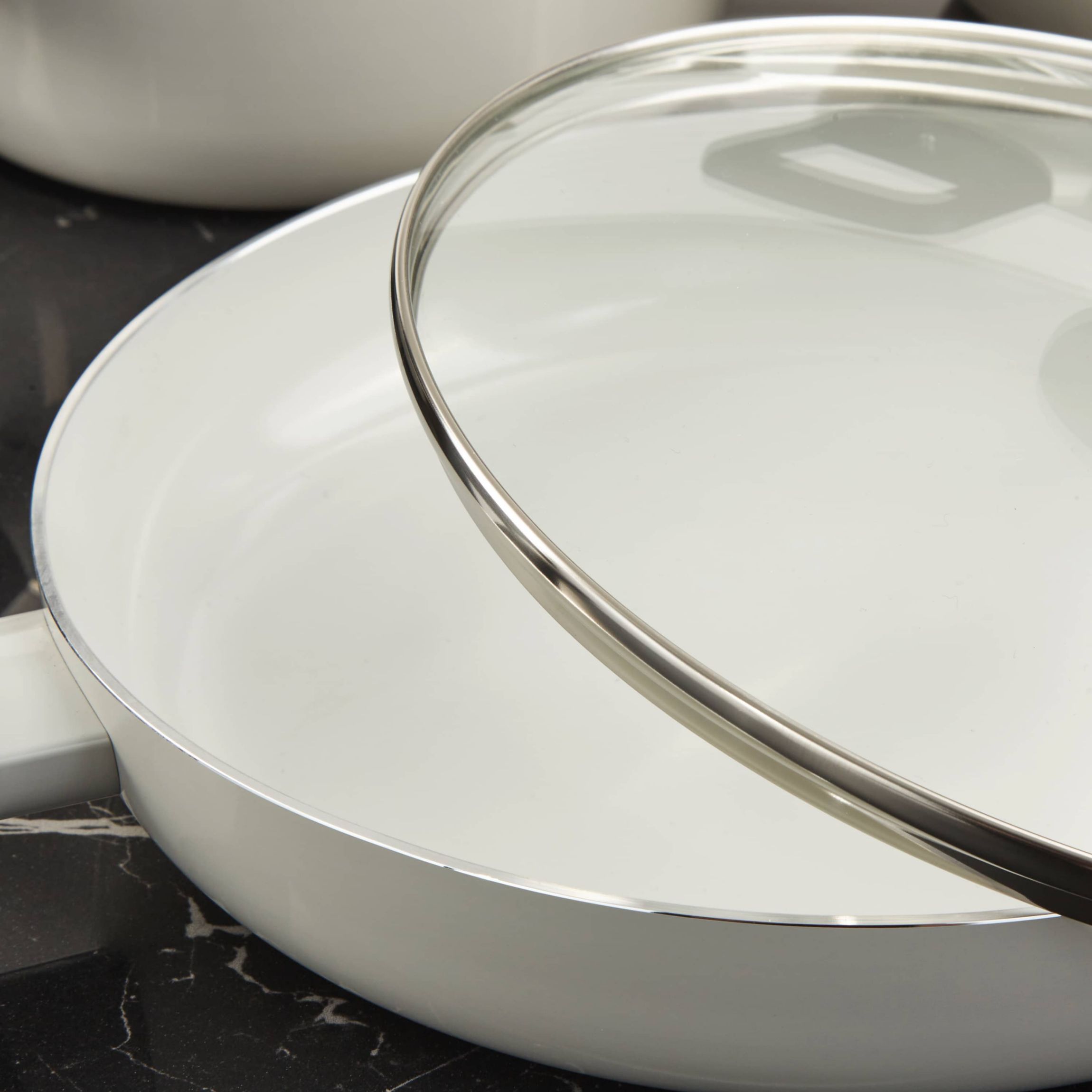 BergHOFF Leo Glints 2Pc Nonstick Ceramic Large Frying Pan Set, Recycled Aluminum, Spirit
