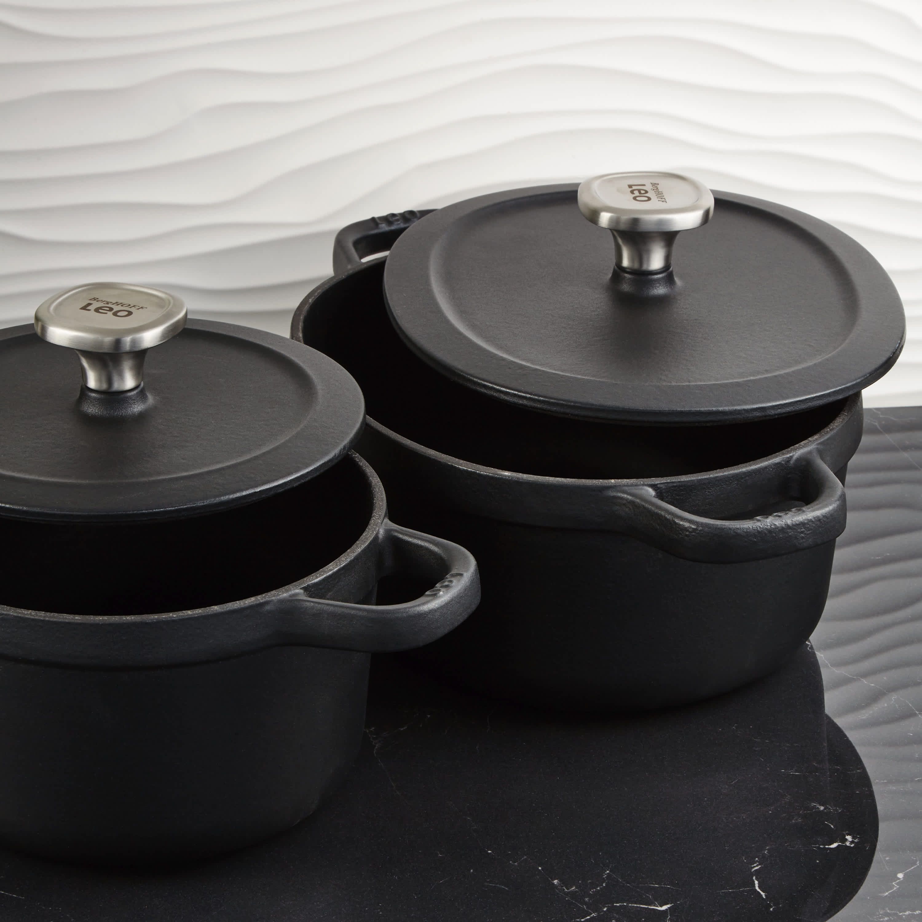 BergHOFF Graphite 4Pc Enameled Cast Iron Cookware Set