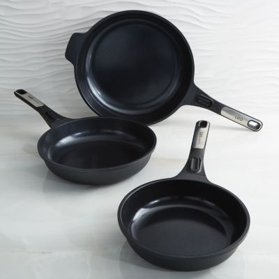 BergHOFF Phantom 3Pc Nonstick Ceramic Frying Pan Set, Recycled Cast Aluminum