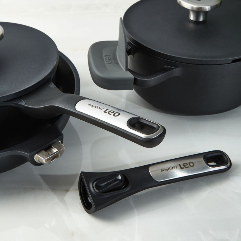 BergHOFF Phantom 5Pc Nonstick Ceramic Cookware Set with Lids, Recycled Cast Aluminum