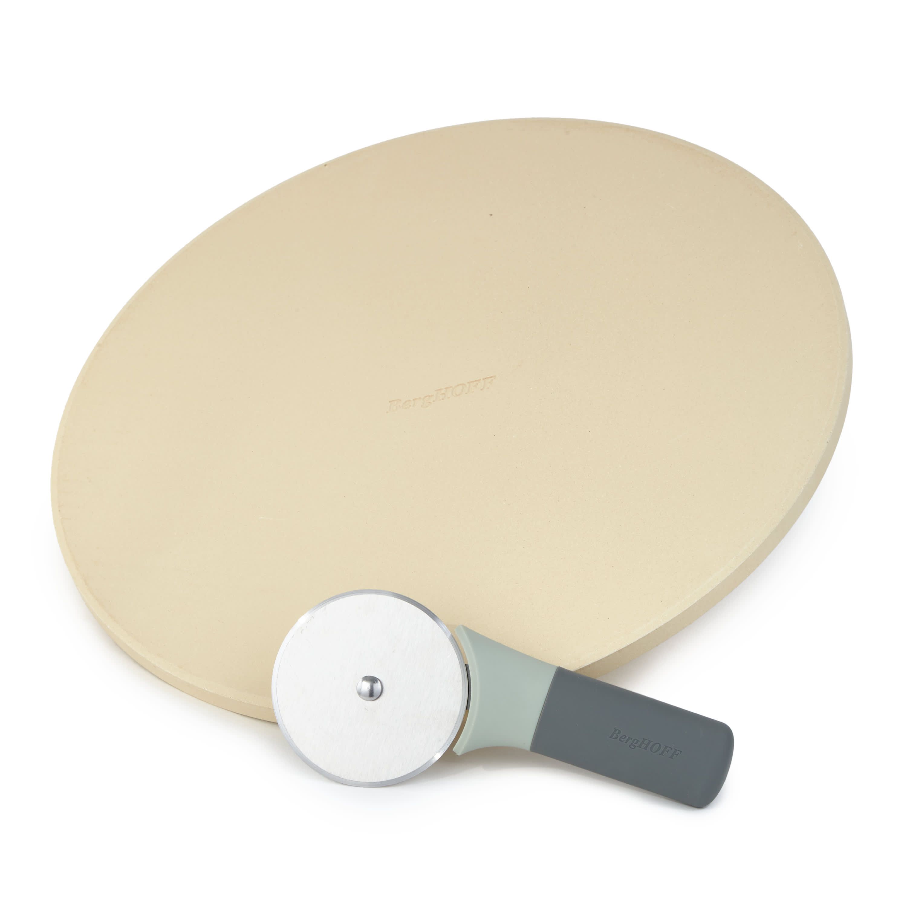BergHOFF Leo 14" Pizza Stone with Pizza Cutter Set, Large