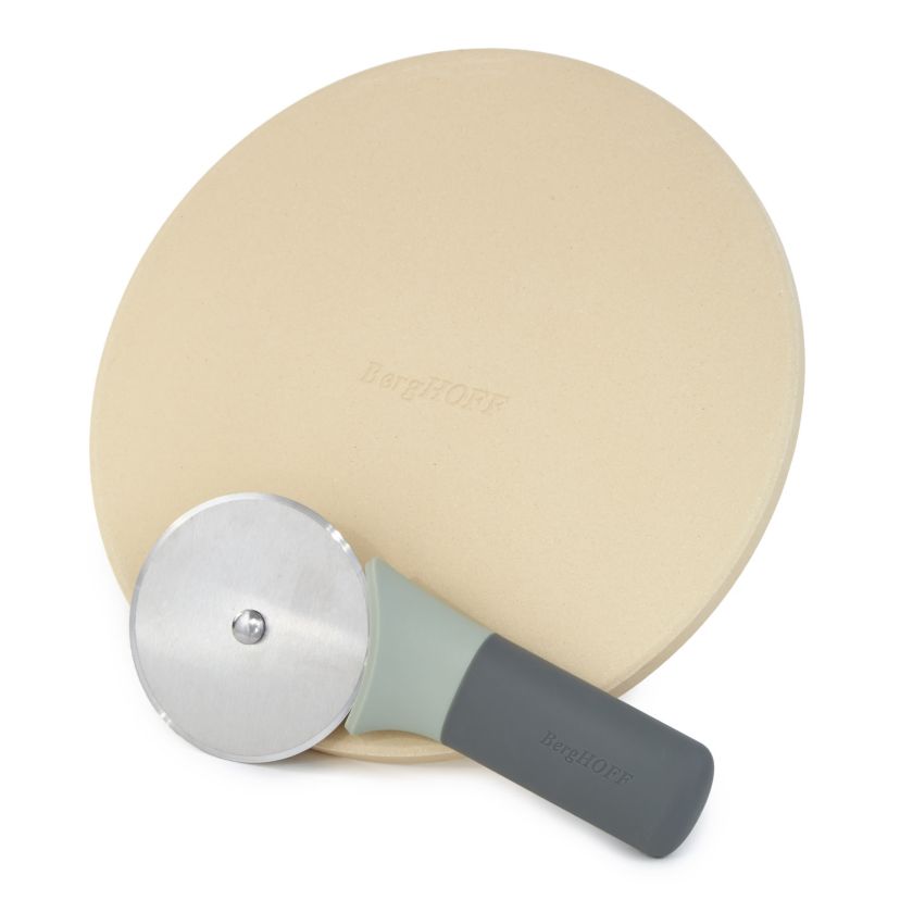 BergHOFF Leo 9" Pizza Stone with Pizza Cutter Set, Small