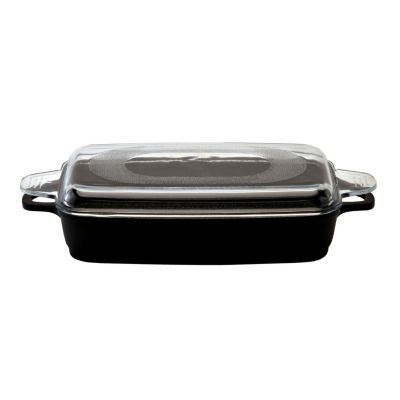 BergHOFF Scala Nonstick Cast Aluminum Roasting Pan 13" x 8.25" x 2.5", 4.9Qt, Black