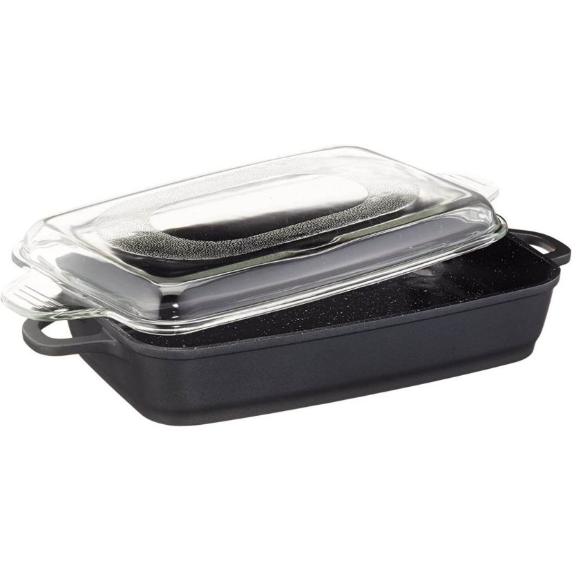 BergHOFF Scala Nonstick Cast Aluminum Roasting Pan 13" x 8.25" x 2.5", 4.9Qt.