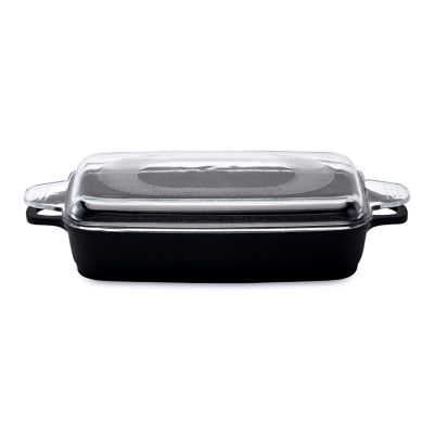 BergHOFF Scala Non-stick Cast Aluminum 16.5âx 9.75â Roasting Pan 4Qt, Black, 11 x 14