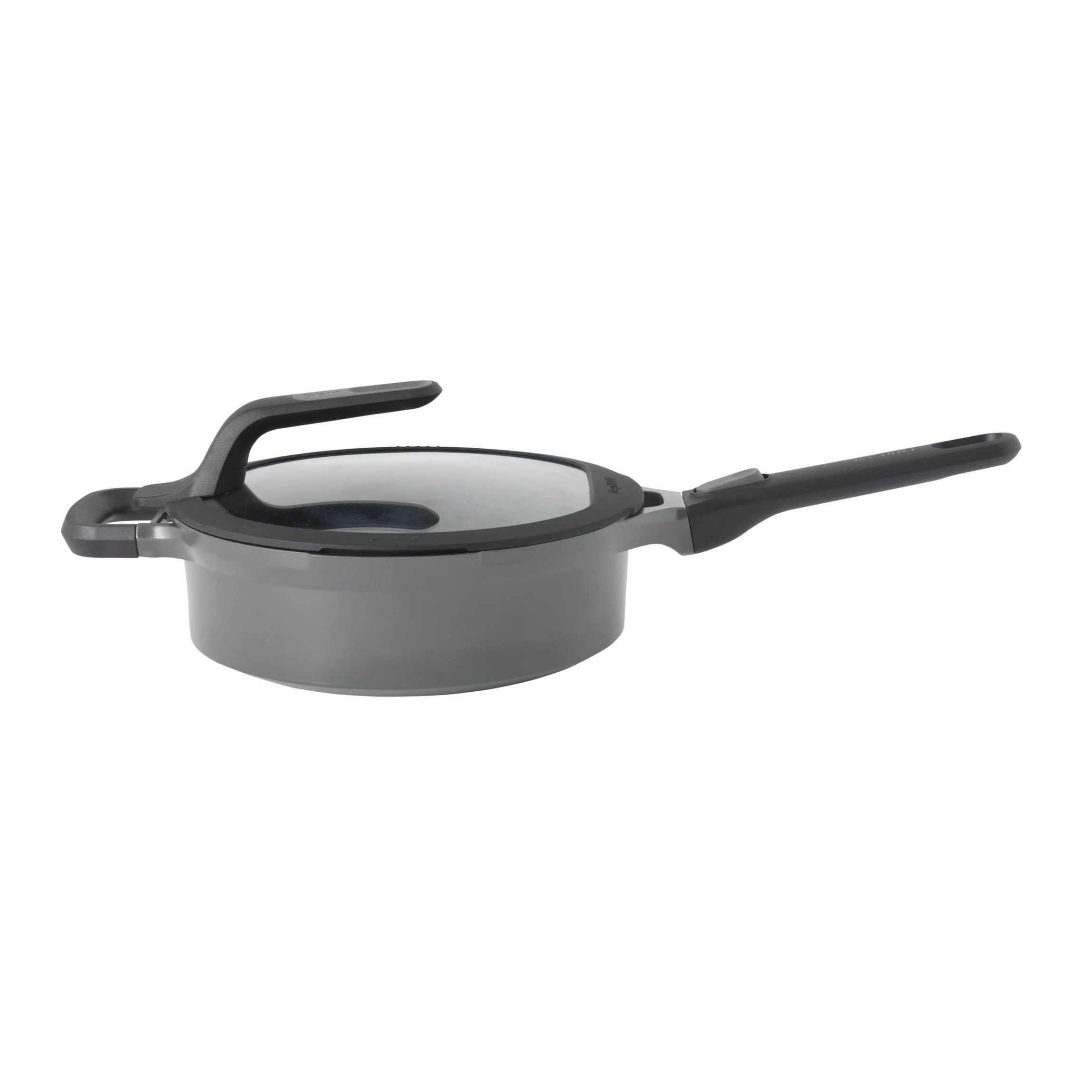 BergHOFF GEM Nonstick Sauté Pan 10" 3.5qt., Stay-cool, Detachable Handle, Glass Lid, Ferno-Green, Non-Toxic Coating, Induction Cooktop Ready
