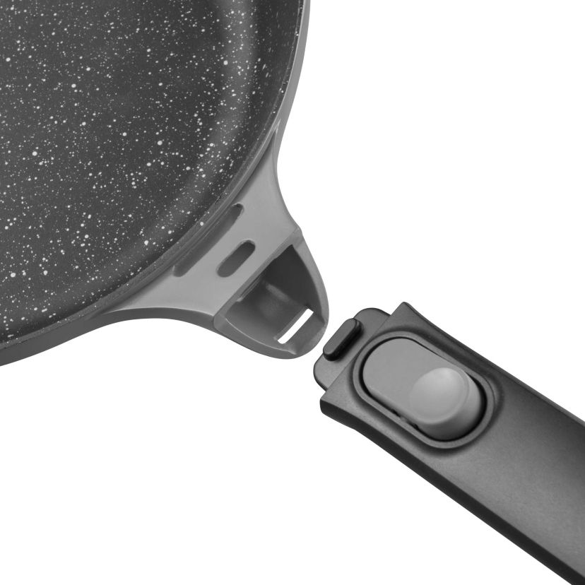 BergHOFF GEM Nonstick Sauté Pan 10" 3.5qt., Stay-cool, Detachable Handle, Glass Lid, Ferno-Green, Non-Toxic Coating, Induction Cooktop Ready