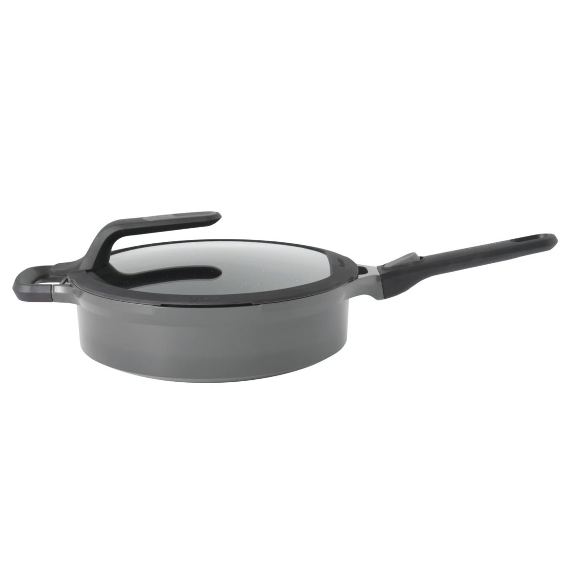 BergHOFF GEM Nonstick Sauté Pan 11" 4.9qt., Stay-cool, Detachable Handle, Glass Lid, Ferno-Green, Non-Toxic Coating, Induction Cooktop Ready